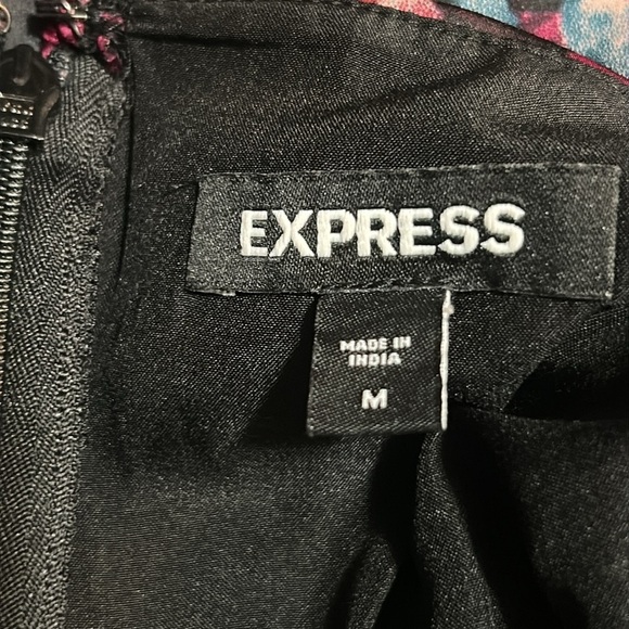 Express Fall Floral High Low Silk Satin Sexy Silhouette Dress Size Medium - Picture 12 of 12